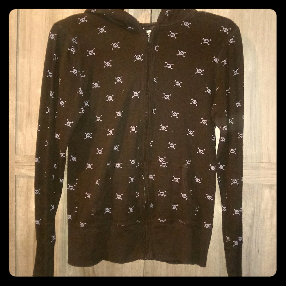 Skull zipper hoodie